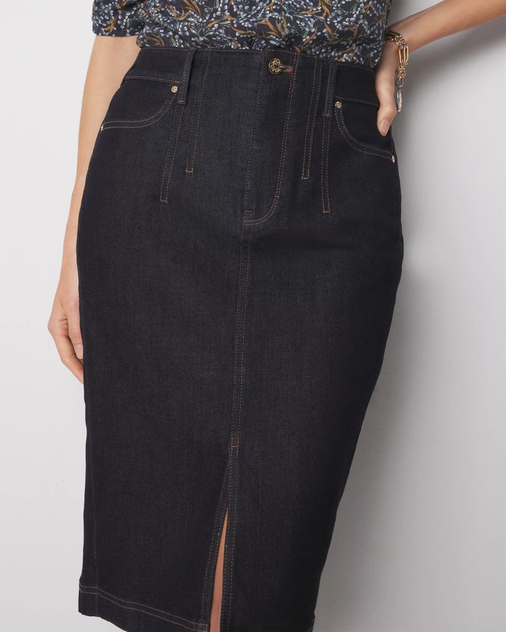 Denim pencil skirt petite online